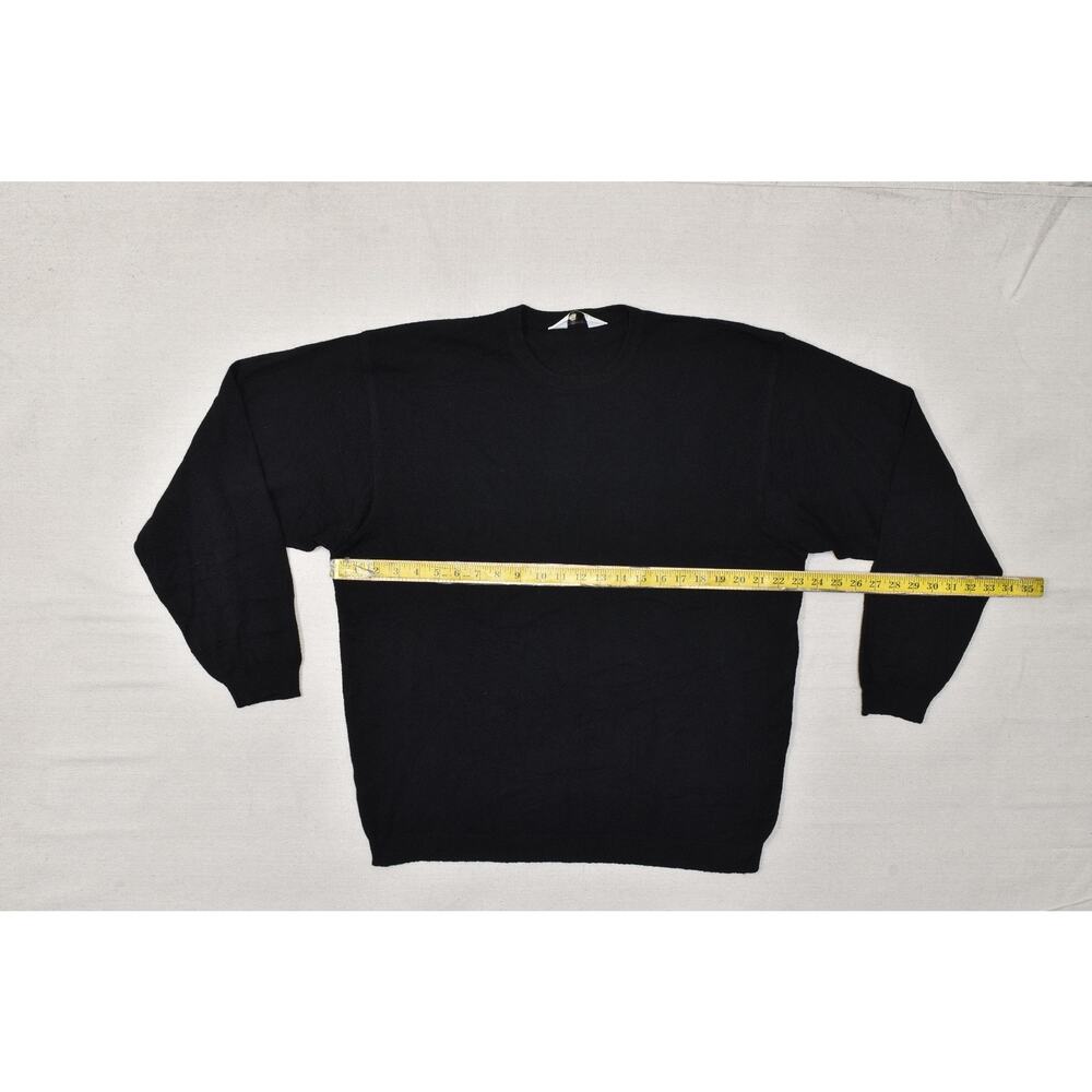 DALMINE Uomo Italy Black Pure New Wool Crewneck Sweater Men's Size L 52 - Picture 4 of 8